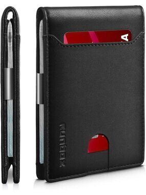 〽️Man Classic Leather Money Clip RFID Blocking Pocket Bifold Credit Card Wallet